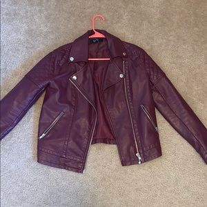 Maroon leather jacket